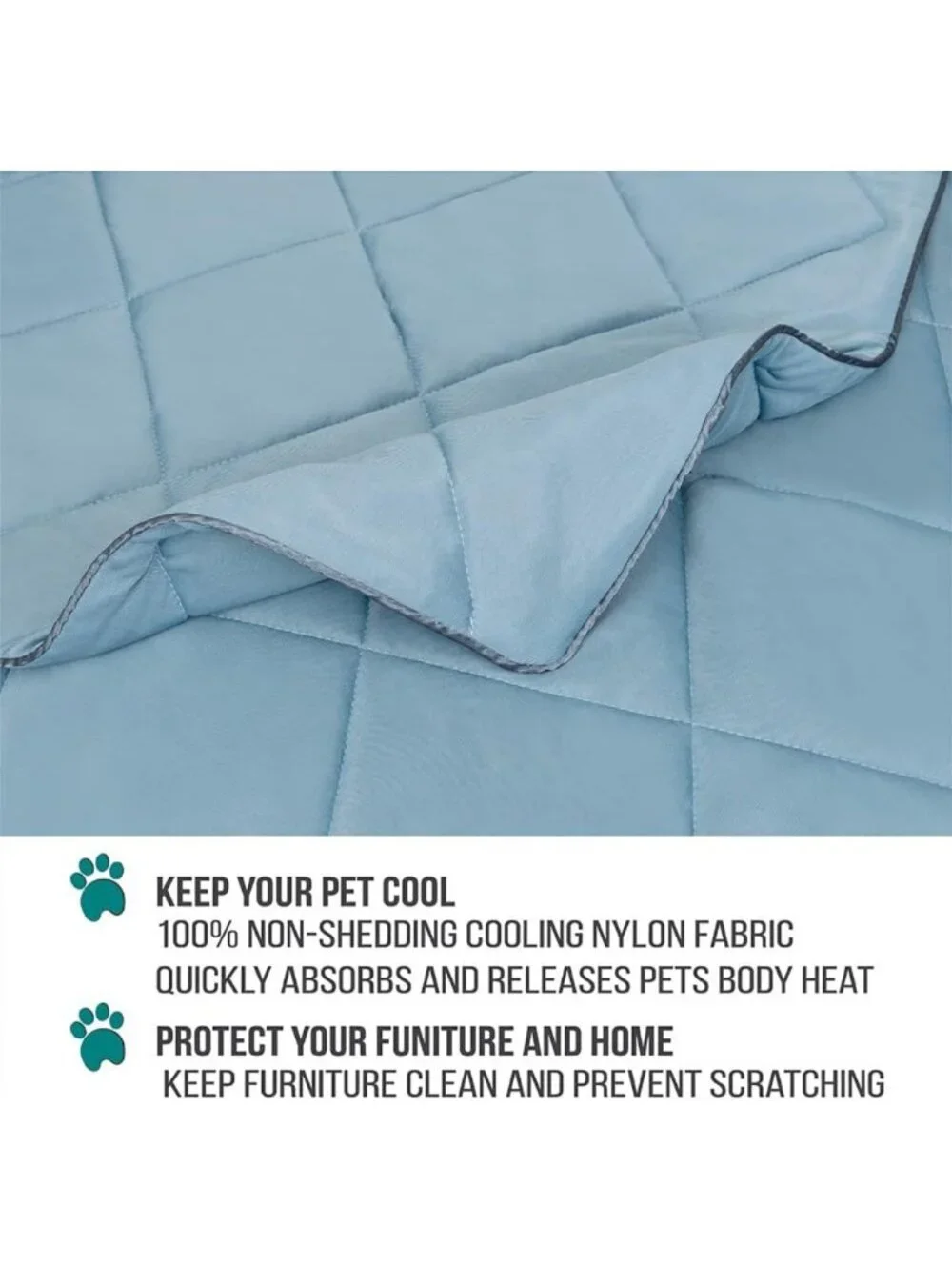 Lightweight Cooling Dog Blanket for Pets, Queen Size 90x90, Soft Blue Color